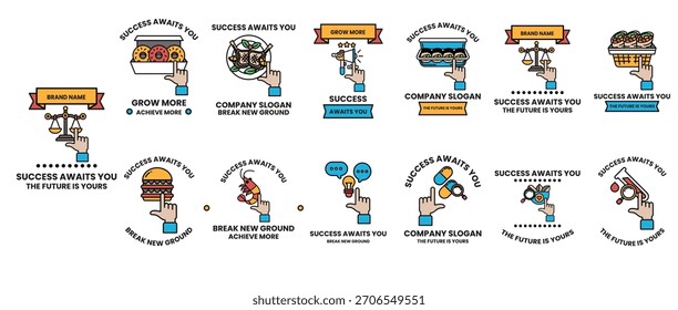 A collection of images with a theme of food. The images include a hand holding a gun, a hand holding a sandwich, and a hand holding a pizza. The images are all black and white