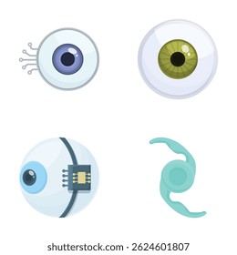 Collection includes human, animal, robotic, and abstract eye designs, ideal for various creative projects