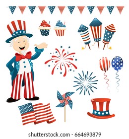 Collection of Independence Day Elements