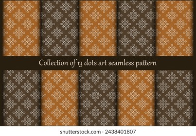 Collection of indian kolam seamless patterns.