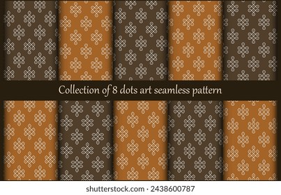 Collection of indian kolam seamless patterns.