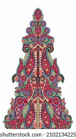 Collection of indian paisley. Floral Paisley colorful vector ornament. Isolated Pattern. Digital textile motif .