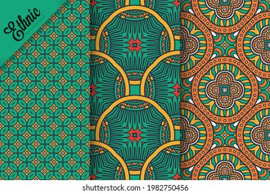 collection Indian patterns with ethnic elements