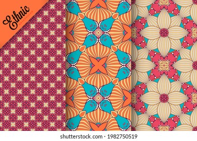 collection Indian patterns with ethnic elements