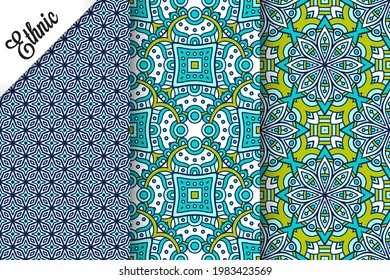 collection Indian patterns with ethnic elements