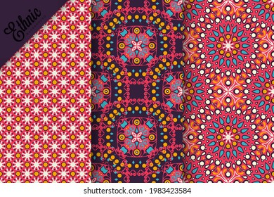 collection Indian patterns with ethnic elements