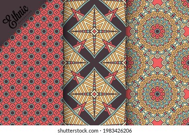 colección de patrones indios con elementos étnicos