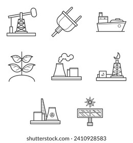 collection of industry icon vector