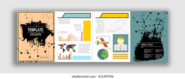 Collection of infographic brochure elements for business data visualization. Vector illustration of modern info graphic.