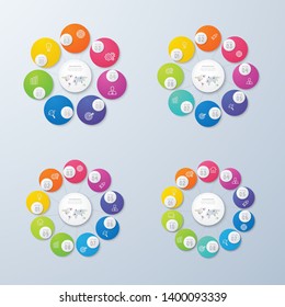 Collection of infographic. Business data visualization. Vector infographics timeline design. Processes or options. suitable for workflow layout, web design, diagram, annual report.