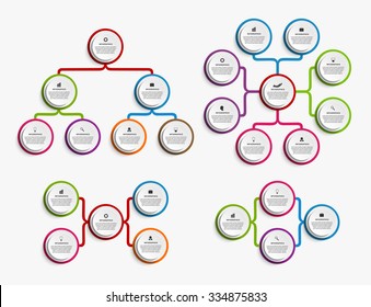 Collection Infographic Design Organization Chart Template.