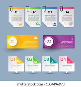 Collection of Infographic design template for presentation,Business 3d infographics,can be used for workflow layout, diagram, annual report, web design.banner,label,set of colorful infographics vector