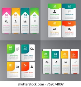 Collection of Infographic design template for presentation,Business 3d infographics,can be used for workflow layout, diagram, annual report, web design.banner,label,set of colorful infographics vector
