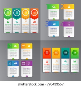 Collection of Infographic design template for presentation,Business 3d infographics,can be used for workflow layout, diagram, annual report, web design.banner,label,set of colorful infographics vector