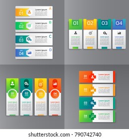 Collection of Infographic design template for presentation,Business 3d infographics,can be used for workflow layout, diagram, annual report, web design.banner,label,set of colorful infographics vector