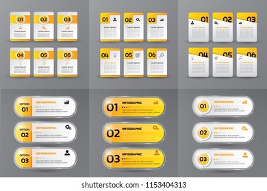 Collection of Infographic design template,Business 3d infographics,can be used for  presentation slide template, workflow layout, diagram, annual report, web design.banner,label vector.