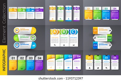 Collection of Infographic design template,Business 3d infographics,can be used for workflow layout, diagram, annual report, web design.banner,label vector.