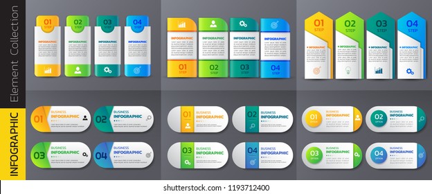Collection of Infographic design template,Business 3d infographics,can be used for workflow layout, diagram, annual report, web design.banner,label vector.