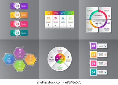 Collection of Infographic design template,Business 3d infographics,can be used for workflow layout, diagram, annual report, web design.banner,label,set of colorful infographics vector