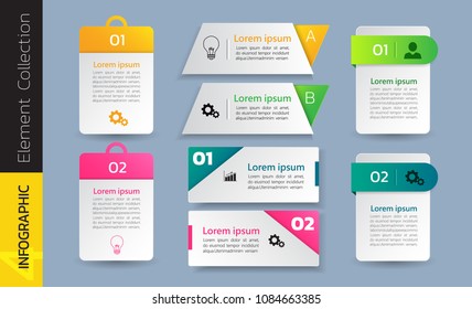 Collection of Infographic design template,Business  infographics element, can be used for workflow layout, diagram, annual report, web design.banner,label vector