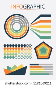 A collection of infographic elements Illustration in a flat style