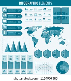Collection of infographic elements. Template for business and presentations. Infographics set. Vector illustration