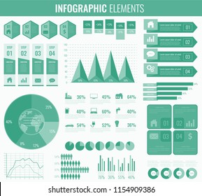Collection of infographic elements. Template for business and presentations. Infographics set. Vector illustration