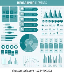 Collection of infographic elements. Template for business and presentations. Infographics set. Vector illustration