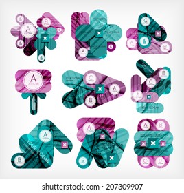 Colección de diseños de opciones infográficas creados con formas geométricas brillantes