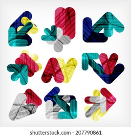 Collection of infographic option layouts created with glossy geometric shapes