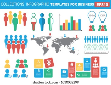 Collection Infographic People Elements Business Vector Stock Vector ...