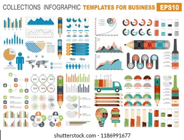 Collection of infographic people elements for business.Vector illustration