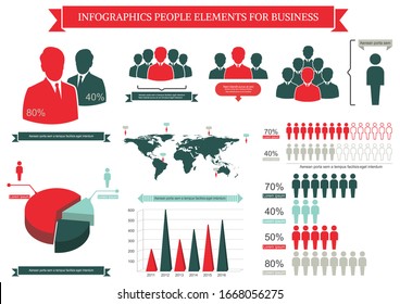 Collection Infographic People Elements Businessvector Illustration ...