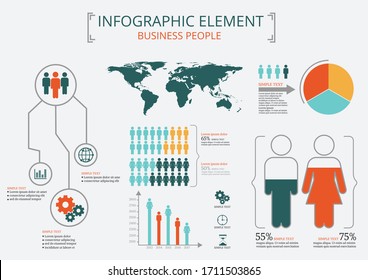 Collection of infographic people  elements for business.Vector illustration