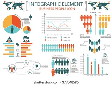 Collection of infographic people  elements for business.Vector illustration
