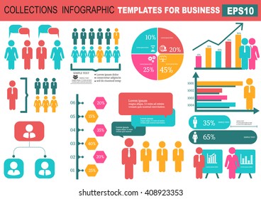 Collection Of Infographic People  Elements For Business.Vector 
Illustration