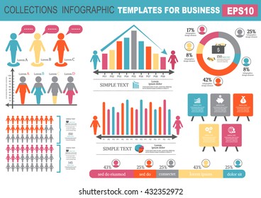 Collection Infographic People Elements Businessvector Illustration 