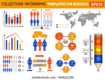 Collection of infographic people  elements for business.Vector 

