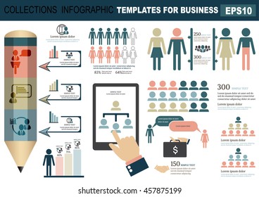 Collection of infographic people  elements for business.Vector illustration
