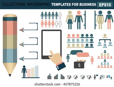 Collection of infographic people  elements for business.Vector illustration