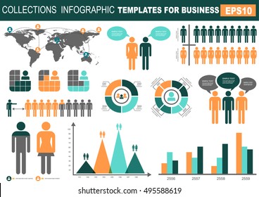 Collection Infographic People Elements Businessvector Illustration ...