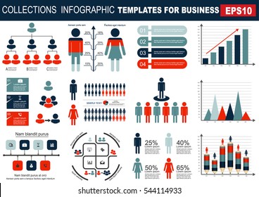 Collection of infographic people  elements for business.Vector illustration
