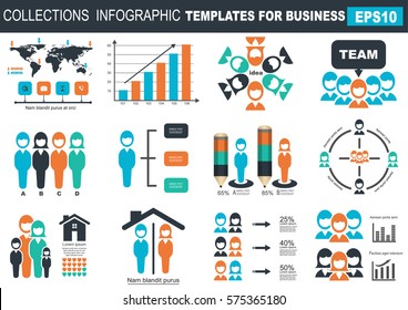 Collection of infographic people  elements for 

business.Vector illustration