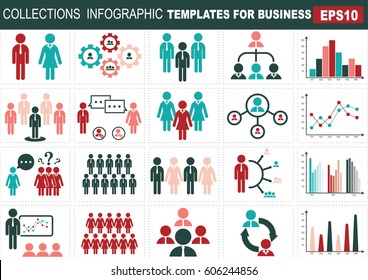 Collection of infographic people  elements for business.Vector illustration