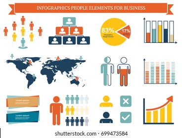 Collection Of Infographic People  Elements For Business.Vector Illustration
