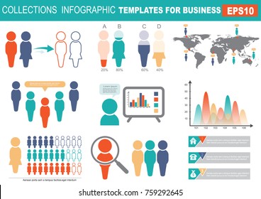 Collection of infographic people  

elements for business.Vector 

illustration