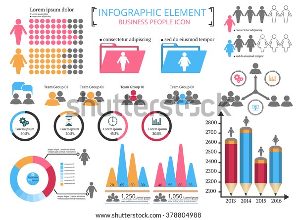 Collection Infographic People Elements Businessvector Illustration ...