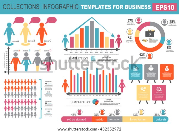 Collection Infographic People Elements Businessvector Illustration ...