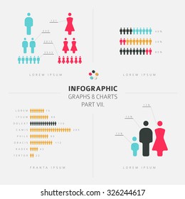 Collection Of Infographic People Elements For Your Documents And Demographic Reports