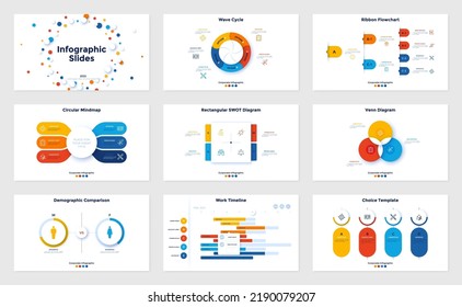 Collection Infographic Presentation Pages Work Timeline Stock Vector ...